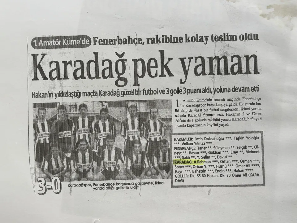 "Karadağ pek yaman" gazete kupürü