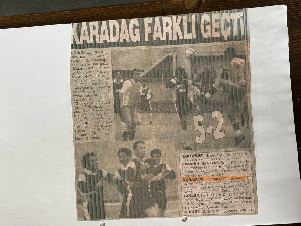 "Karadağ farka koştu" gazete kupürü