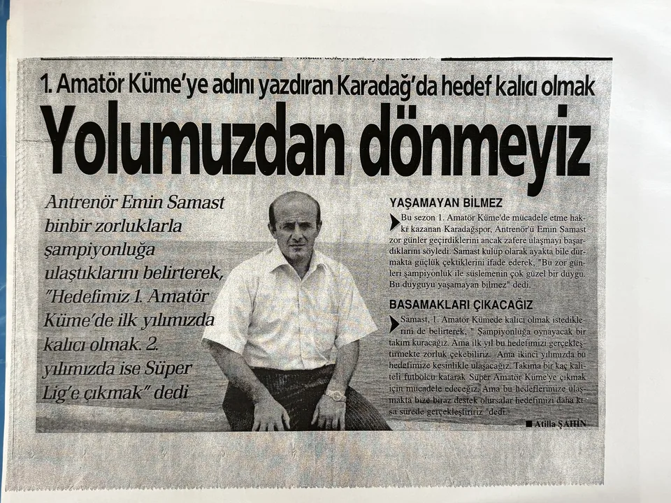 "Yolumuzdan dönmeyiz" gazete kupürü