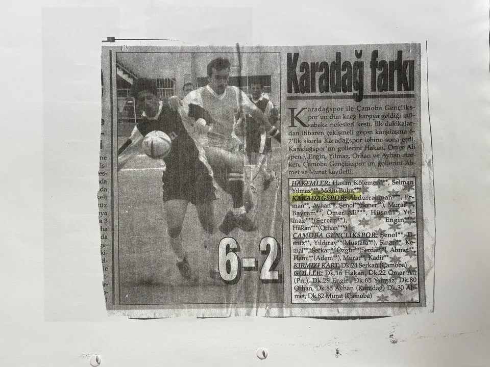 Gazete arşivinden maç fotoğrafı